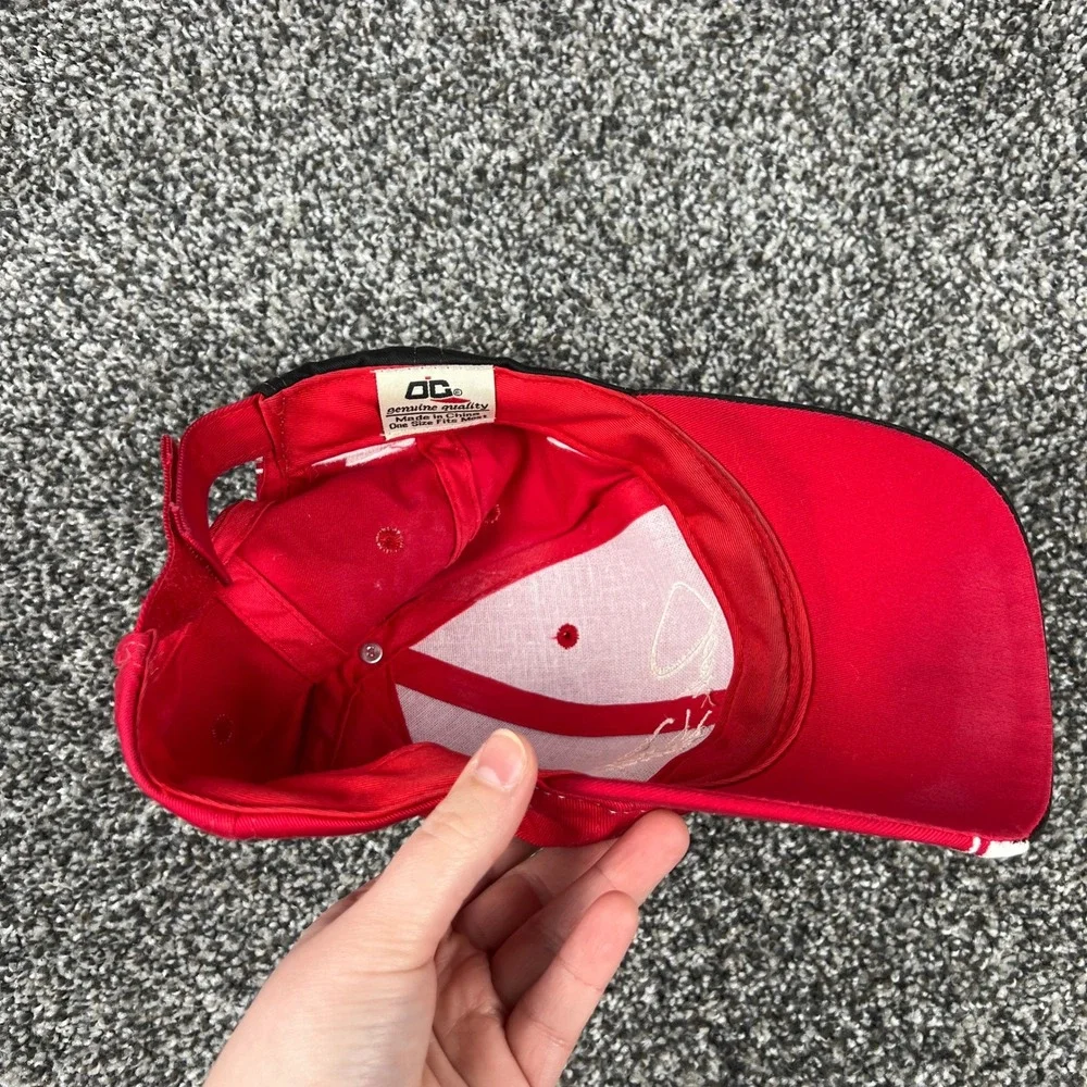 Vintage Red‎ Josh Fisher Signed Autographed NASCAR Racing Cap One Size